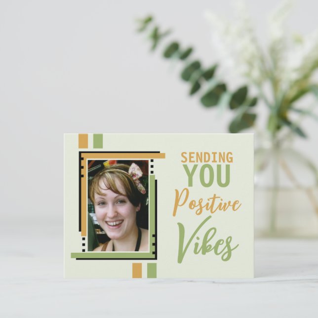Carte Postale Villes positives encouragement ajouter photo or ve (Debout devant)