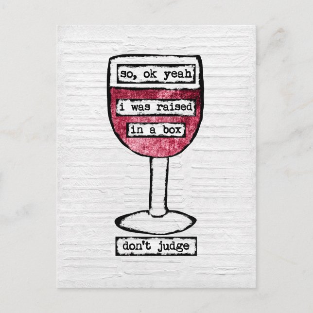 Carte postale Vin Box - Vin drôle (Devant)