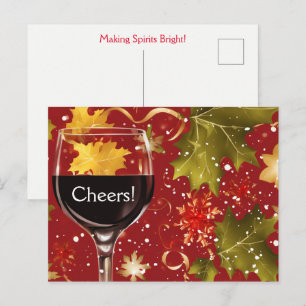 Carte Postale Vin de fête de Noël Joyeux Noël