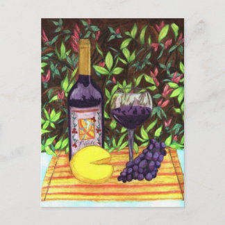 Carte postale Vin et fromage