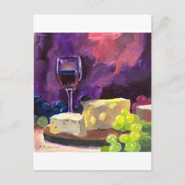 Carte Postale Vin et fromage (Devant)