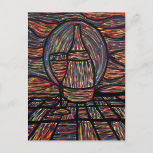 Carte postale Vin et Verre à Vin Abstrait