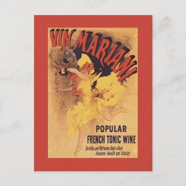Carte Postale Vin Mariani Danseuse Fille Versant Du Vin (Devant)