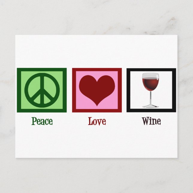 Carte Postale Vin Peace Love (Devant)