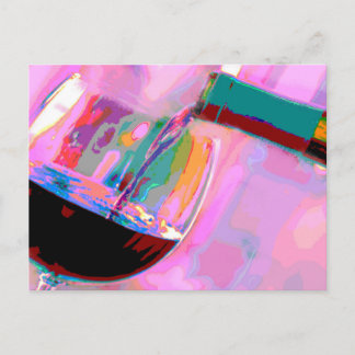 Carte Postale Vin rouge soirée fête