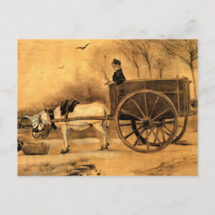 Carte Postale Vincent van Gogh - Âne et Chariot