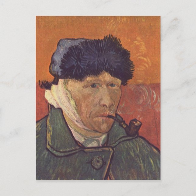 Carte Postale Vincent Van Gogh -Autoportrait avec oreille déchaî (Devant)