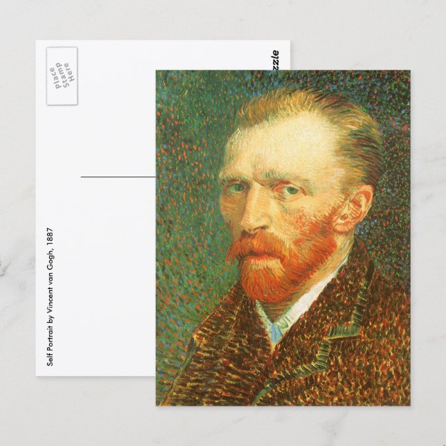 Carte Postale Vincent van Gogh - Autoportrait de Van Gogh (Devant / Derrière)