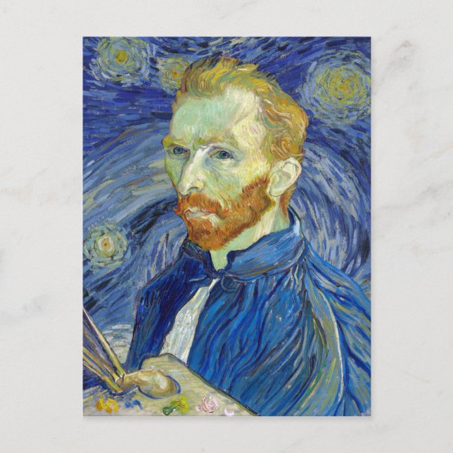 Carte Postale Vincent van Gogh Autoportrait Nuit étoilée (Devant)