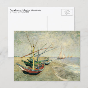 Carte Postale Vincent van Gogh - Bateaux de pêche sur la plage