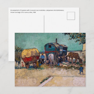 Carte Postale Vincent Van Gogh - Caravanes, camp de Gitans près
