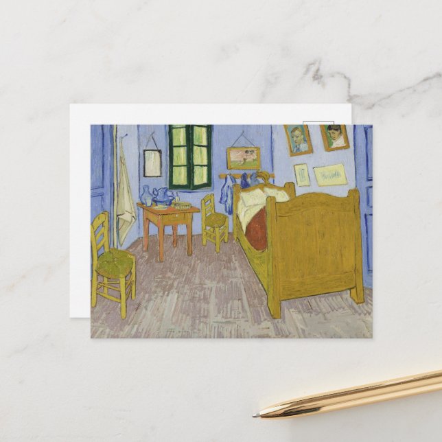 Carte Postale Vincent Van Gogh, Chambre à Arles, 3ème version (Devant/Arrière en situation)
