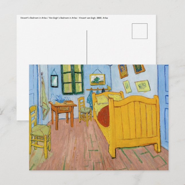 Carte Postale Vincent Van Gogh - Chambre de Vincent à Arles (Devant / Derrière)