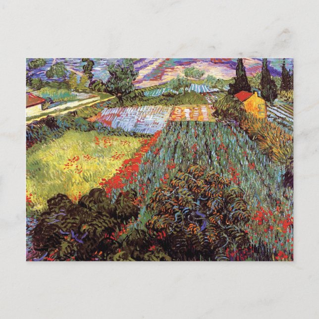 Carte Postale Vincent Van Gogh - Champ Avec Des Poppies Art (Devant)