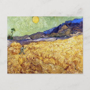 Carte Postale Vincent Van Gogh - Champ de blé avec moissonneur e