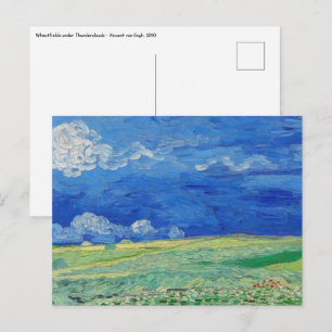 Carte Postale Vincent van Gogh - Champs de blé sous orage