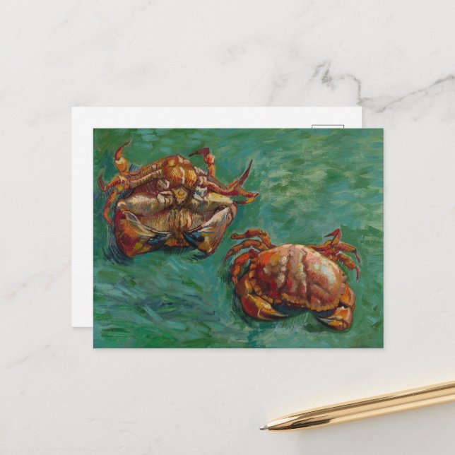 Carte Postale Vincent Van Gogh, Deux crabes (Devant/Arrière en situation)