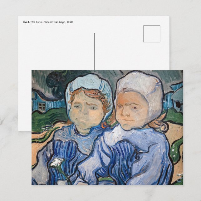 Carte Postale Vincent van Gogh - Deux petites filles (Devant / Derrière)