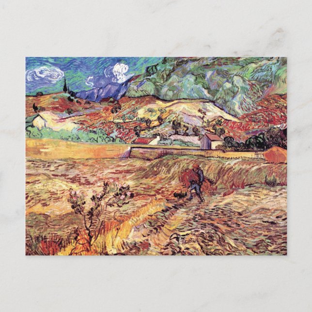 Carte Postale Vincent Van Gogh - Enfermé Blé Field Fine Art (Devant)