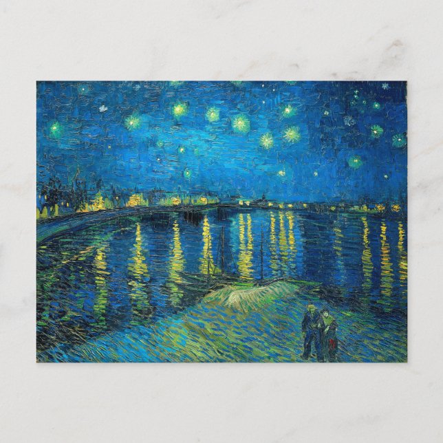 Carte Postale Vincent Van Gogh Étape Nuit Sur Le Rhône (Devant)
