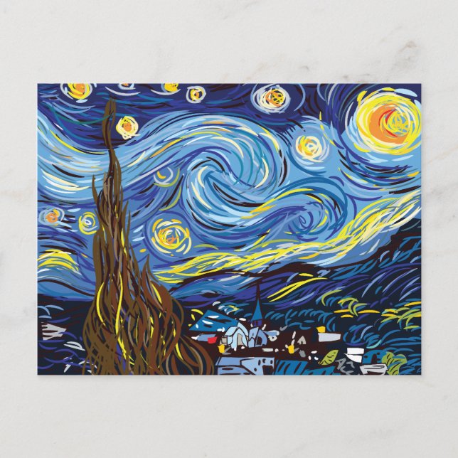 Carte Postale Vincent van Gogh étude vectorielle numérique (Devant)