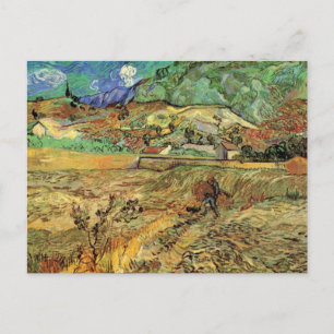 Carte Postale Vincent van Gogh - Fermé champs de blé avec paysan