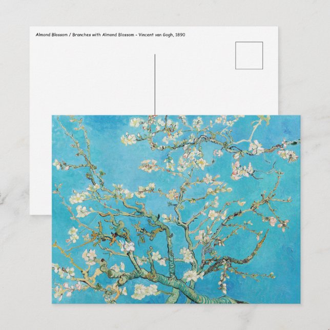 Carte Postale Vincent van Gogh - Floraison des amandiers (Devant / Derrière)