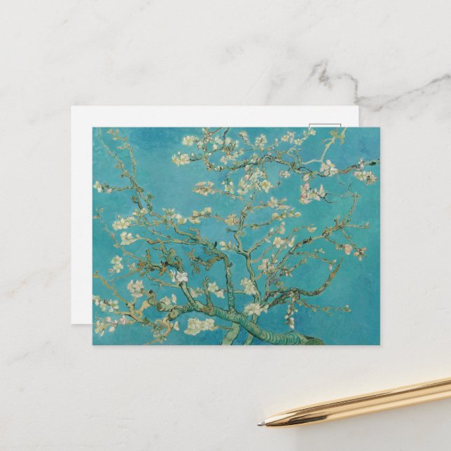Carte Postale Vincent Van Gogh, Floraison des amandiers, Amandel (Devant/Arrière en situation)