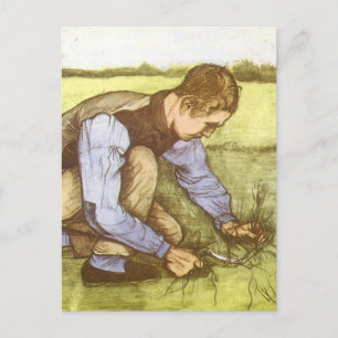 Carte Postale Vincent van Gogh - Garçon coupant l'herbe avec la 