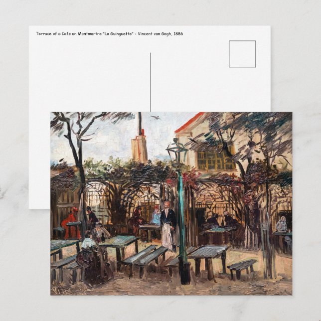 Carte Postale Vincent Van Gogh - La Guinguette sur Montmartre (Devant / Derrière)