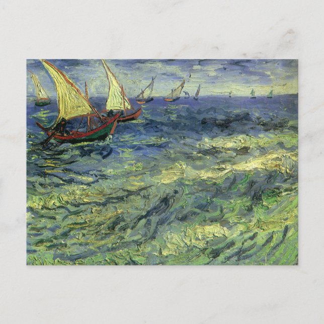 Carte Postale Vincent van Gogh - La mer à Saintes Maries (Devant)