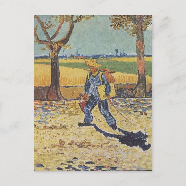 Carte Postale Vincent Van Gogh - Le peintre sur son chemin du tr (Devant)