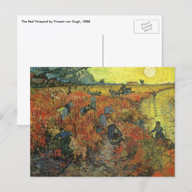 Carte Postale Vincent van Gogh - Le vignoble rouge (Devant / Derrière)