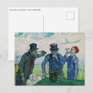 Carte Postale Vincent van Gogh - Les Buveurs, d'après Daumier