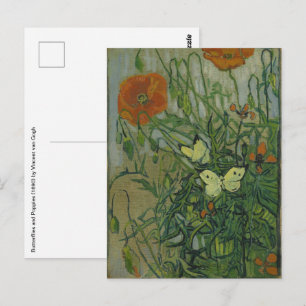 Carte Postale Vincent van Gogh - Papillons et Pavots