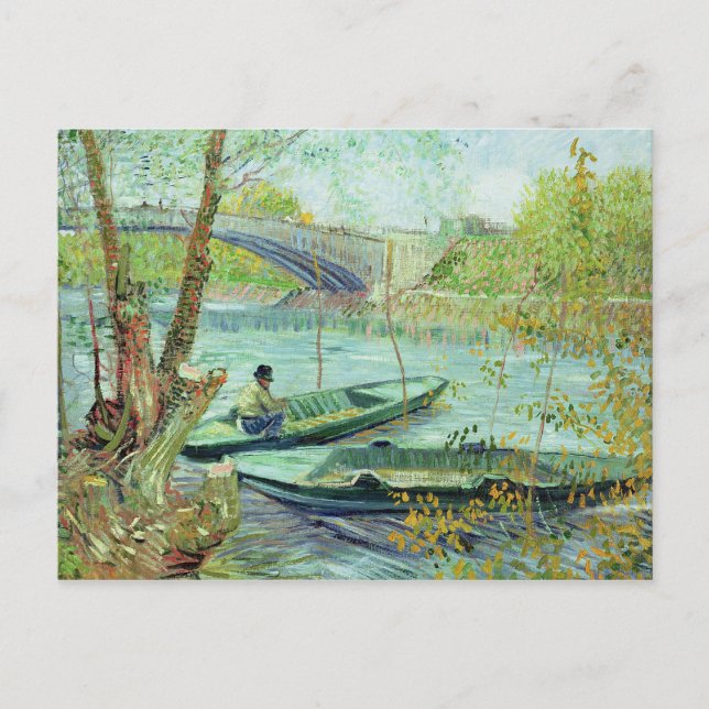 Carte Postale Vincent van Gogh | pêchant au printemps (Devant)
