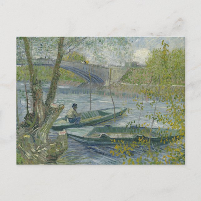 Carte Postale Vincent van Gogh - Pêche au printemps, Pont de (Devant)