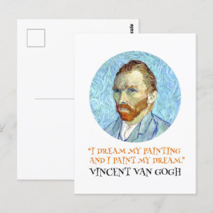Carte Postale Vincent Van Gogh Portrait avec citation