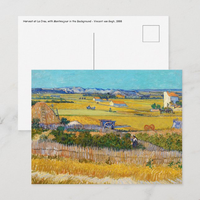 Carte Postale Vincent van Gogh - Récolte à La Crau (Devant / Derrière)