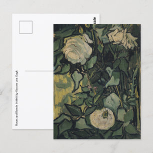 Carte Postale Vincent van Gogh - Roses et Scarabée