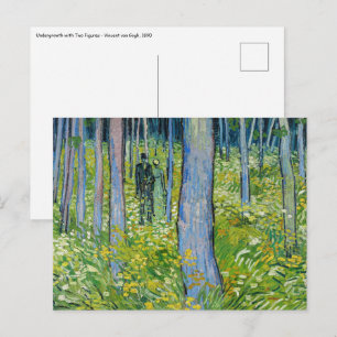 Carte Postale Vincent van Gogh - Sous-bois avec deux personnages