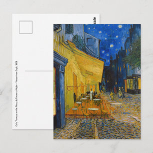 Carte Postale Vincent van Gogh - Terrasse de café la nuit