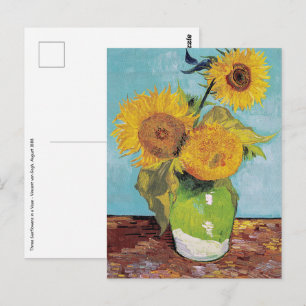 Carte Postale Vincent Van Gogh - Trois tournesols dans un vase