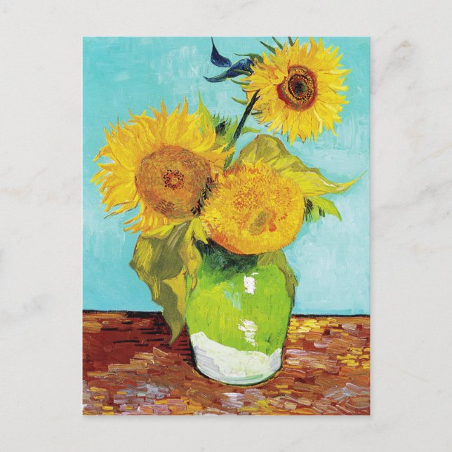 Carte Postale Vincent Van Gogh Trois tournesols dans un vase (Devant)