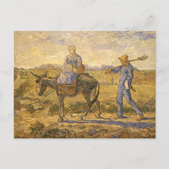 Carte Postale Vincent van Gogh - Un couple paysan va au travail (Devant)