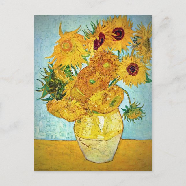 Carte Postale Vincent van Gogh - vase avec 12 tournesols (Devant)