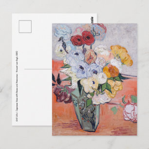 Carte Postale Vincent van Gogh - Vase avec Roses et anémones
