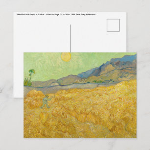 Carte Postale Vincent van Gogh - Wheatfield avec une Faucheuse