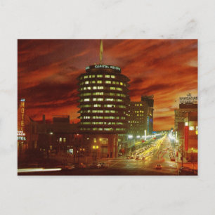 Carte Postale Vine St., Hollywood en Vintage de nuit