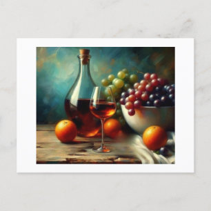 Carte Postale Vins et fruits,